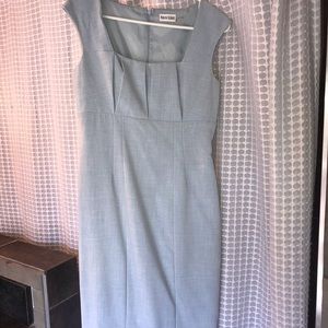 Blue low cut cocktail dress